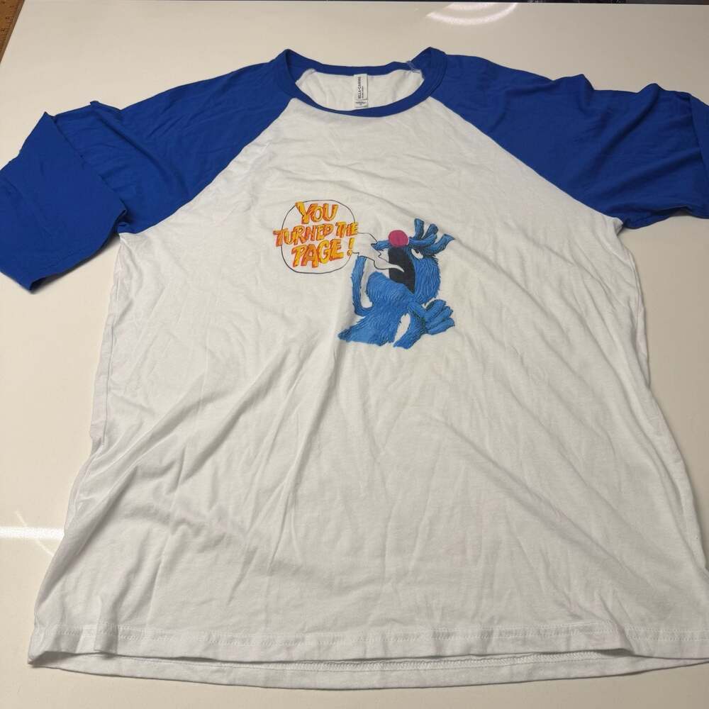 Bella Canvas Blue Dog You Turned The Page Raglan T-Shirt XL Graphic Tee